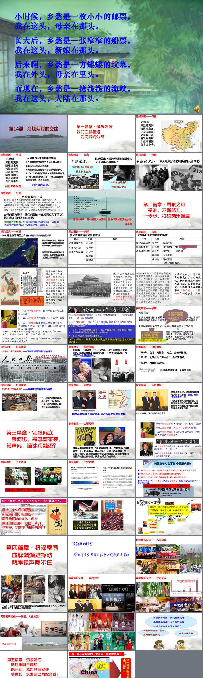 第四单元 民族团结与祖国统一_第14课 海峡两岸的交往_罗老师_第三课时_一等奖